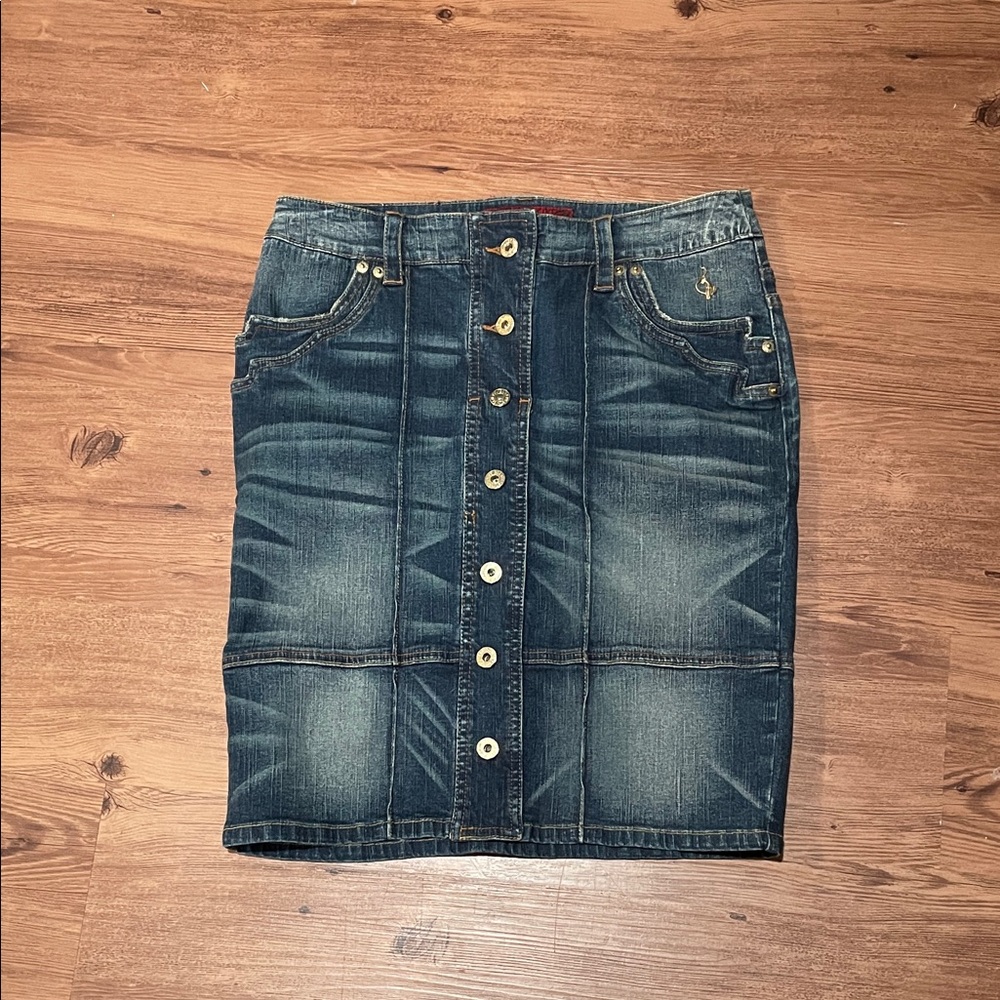 Denim Button-Front Skirt size 7
